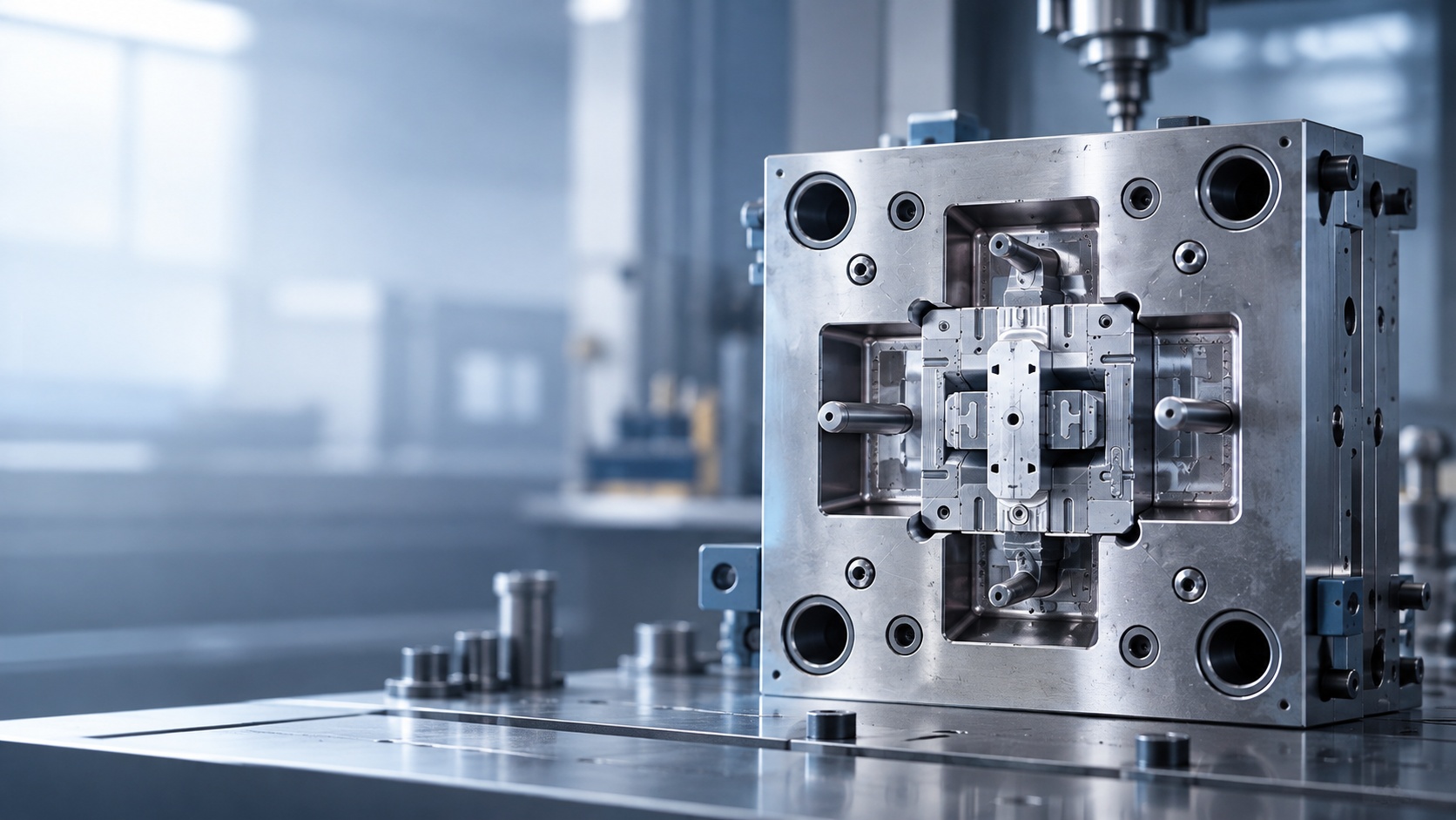Concept illustration of precision tooling and CNC manufacturing