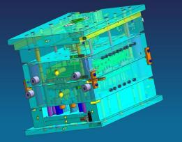 CAD view of the injection mold for a refrigerator air-duct cover