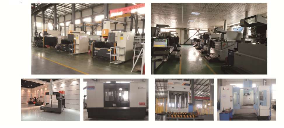 Collage of production equipment inside a partner manufacturing facility